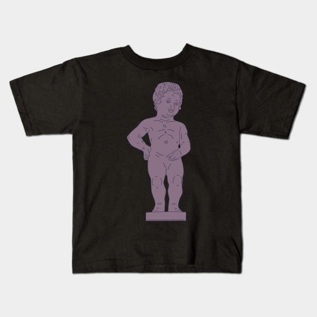 Manneken Pis - Little Pissing Man - Brussel Monument Kids T-Shirt by DeWinnes